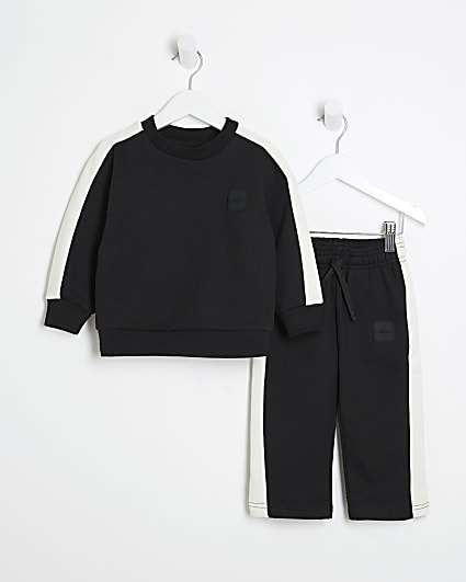 Mini Boys Black Badge Sweatshirt Set