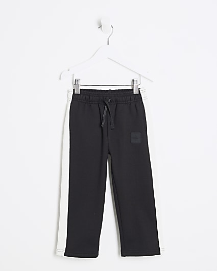 Mini Boys Black Straight Joggers