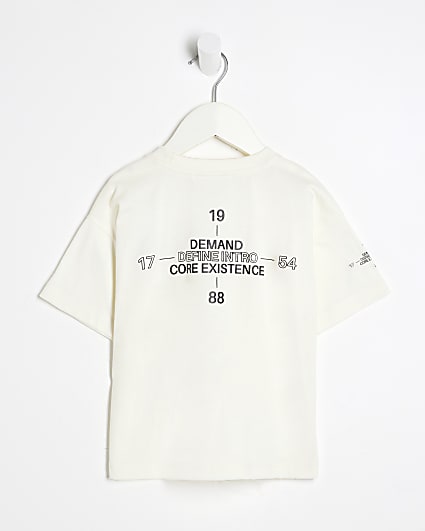 Mini Boys Cream Badge T-Shirt