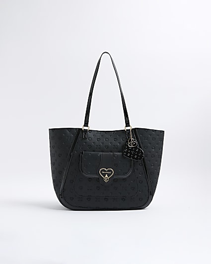 Girls Black Monogram Winged Shopper bag