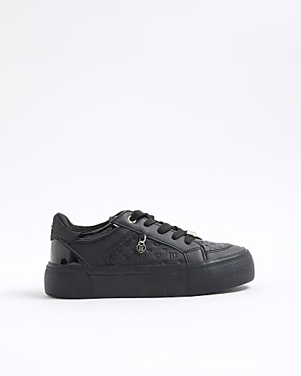 Girls Black Monogram Trainers