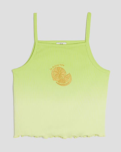Girls Lime Ombre Sleevless Tank Top