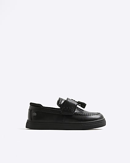 Mini Boys Black Casual Tassel Loafer