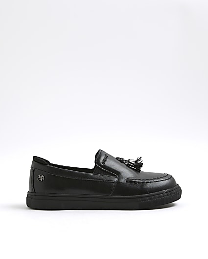 Boys Black Tassel Loafers