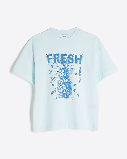 Girls Blue Pineapple T-Shirt