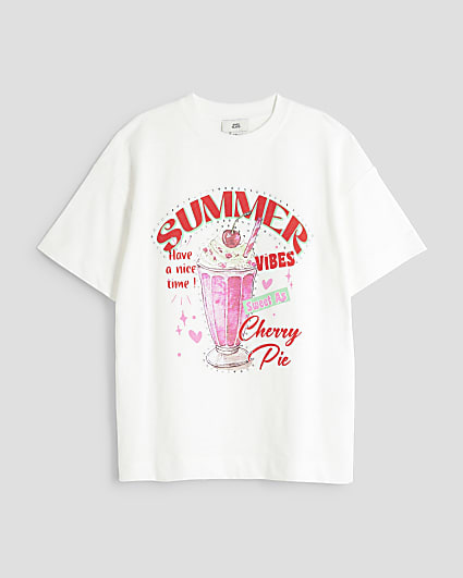 Girls White Milkshake T-Shirt