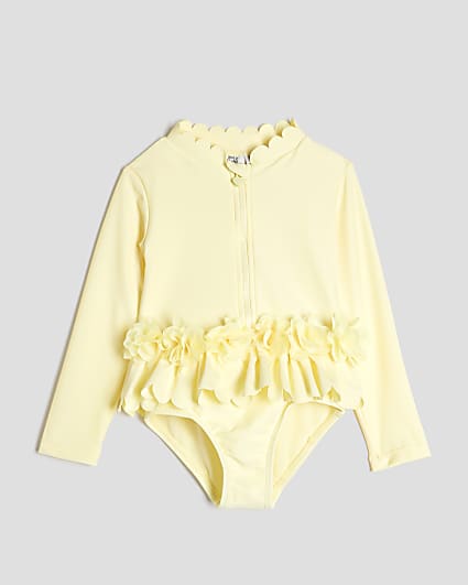 Mini Girls Yellow Sunsafe 3D Flower Rashsuit