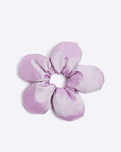 Girls Purple Flower Scrunchie