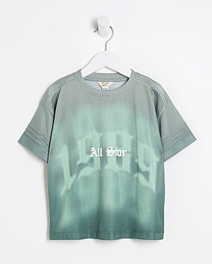 Mini Boys Green Mesh T-Shirt