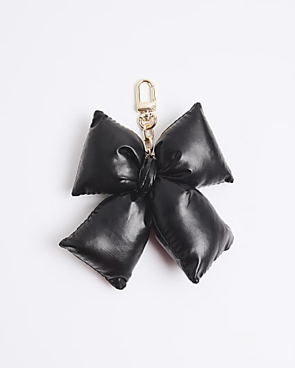 Black Bow Heart Charm