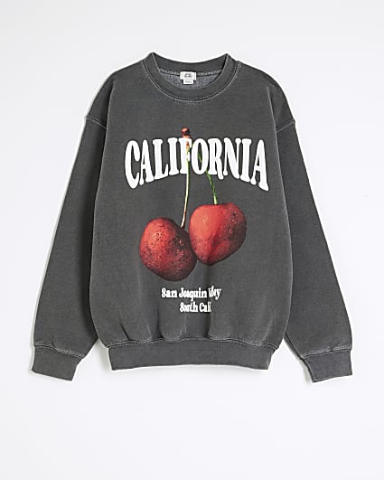 Girls Grey California Oversized Sweatshirt