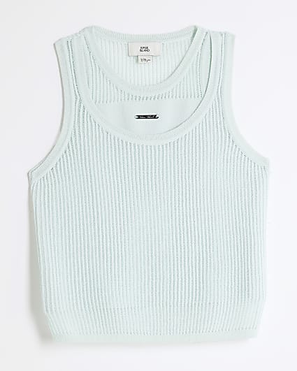 Girls Blue 2 in 1 Tank Top