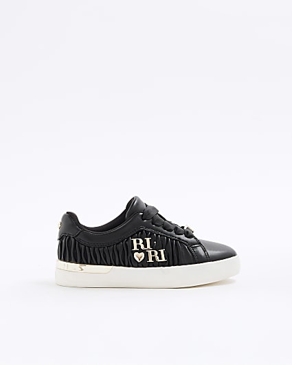 Girls Black RI Matelasse Trainers