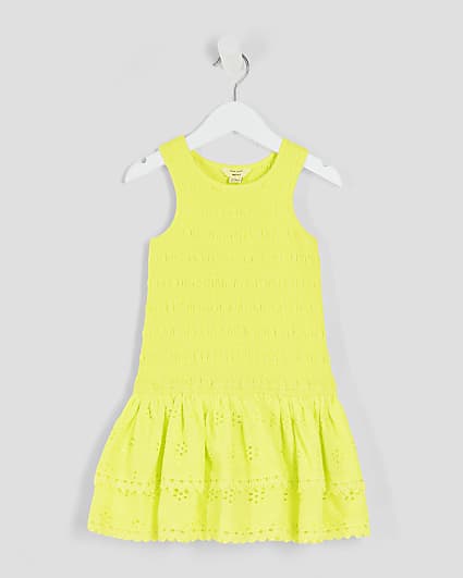 Mini Girls Green Shirred Rara Dress