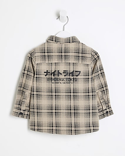 Mini Boys Beige Shinjuku Check Shirt