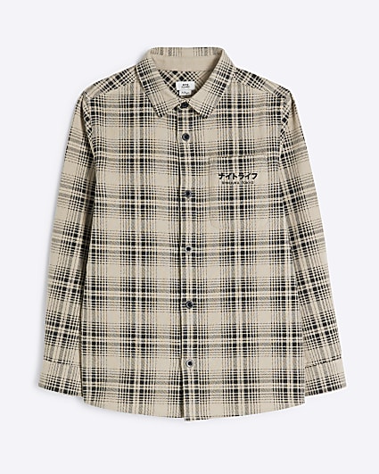 Boys Beige Shinjuku Check Shirt