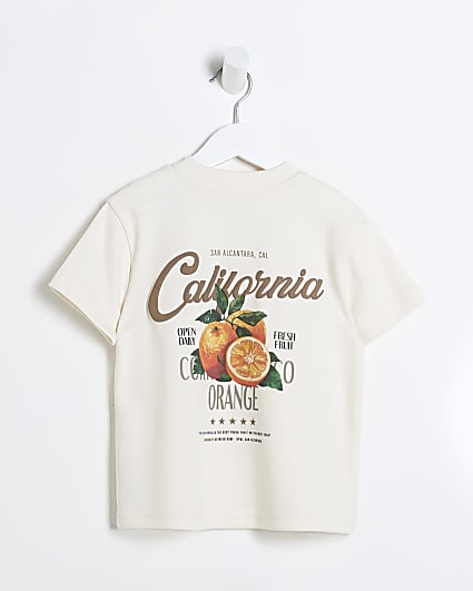 Mini Boys Cream Cali Orange T-Shirt