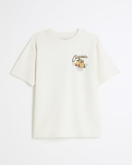 Boys White Cali Orange T-Shirt