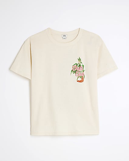 Girls Beige Chili Club T-Shirt