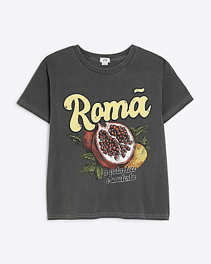 Girls Grey Roma Fruit T-Shirt