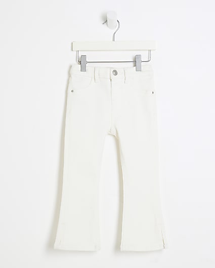 Mini Girls White Flared Jeans