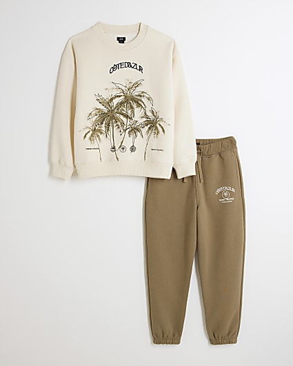 Boys Cream Cote D'Azur Sweatshirt Set