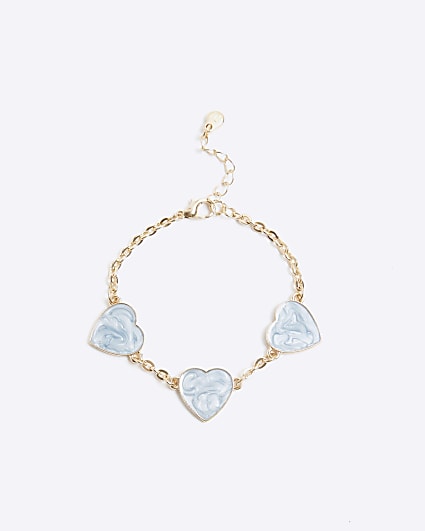 Blue Gold Heart Bracelet