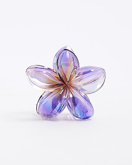 Purple Flower Claw Clip