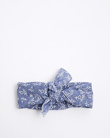 Girls Blue Bandana Headband