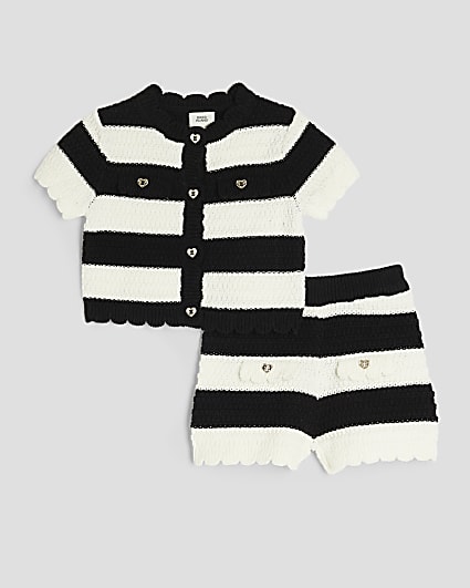 Baby Girls Stripe Cardigan Short Set