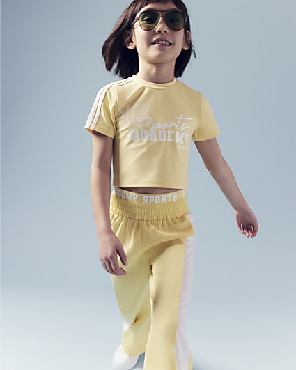 Girls Yellow RI Active T-Shirt & Joggers Set