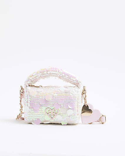 Girls Pink Sequin Cross Body Bag