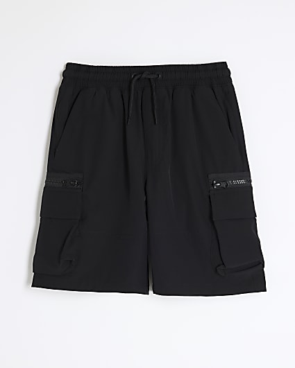 Boys Black Cargo Shorts