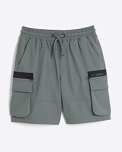 Boys Green Cargo Shorts