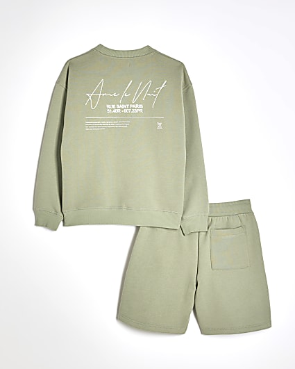 Boys Green Ame Le Nuit Sweatshirt Set