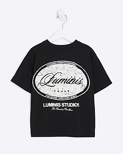 Mini Boys Black Circular Luminis T-Shirt