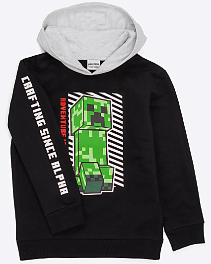 Boys Black Minecraft Creeper Hoodie