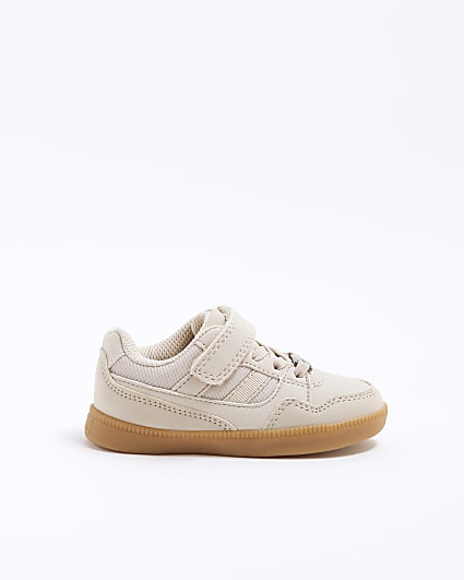 Mini Boys Beige Mesh Trainers