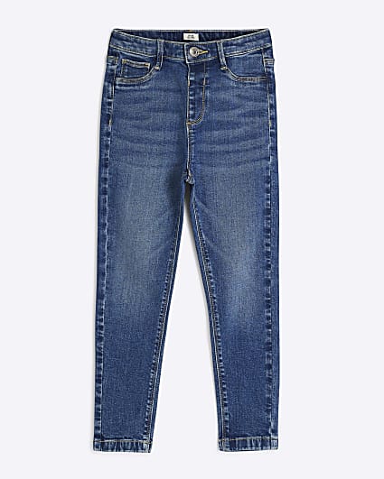 Girls Denim Washed Skinny Jeans