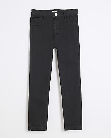 Girls Black High Rise Skinny Jeans