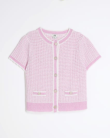 Girls Pink Boucle T-Shirt