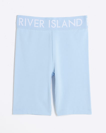 Girls Blue RI Waistband Shorts