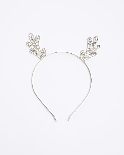 Silver Christmas Antler Headband