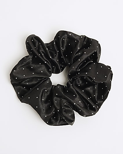 Girls Black Sparkle Scrunchie