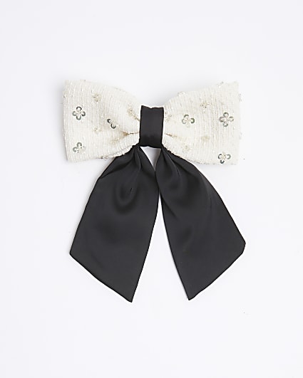 Black And White Bow Hair Clip