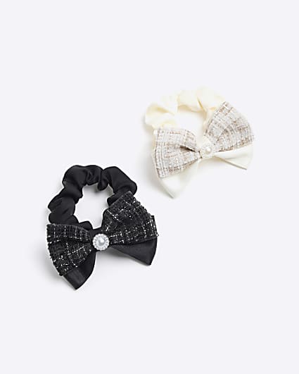 Black Bow Scrunchie Set