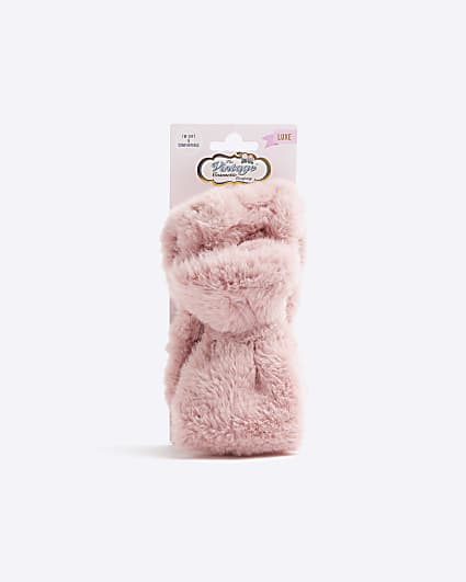 Girls Pink Faux Fur Beauty Headband