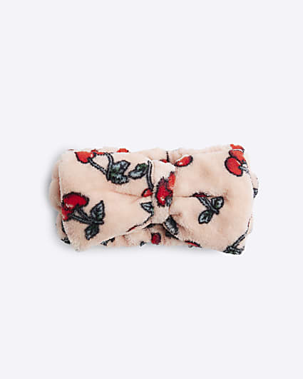 Pink Cherry Print Beauty Headband