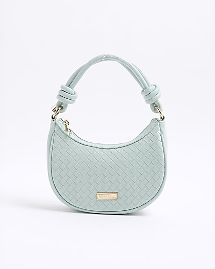 Girls Blue Woven Shoulder Bag