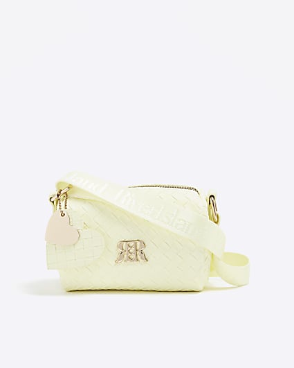 Girls Yellow Weave Cross Body Bag